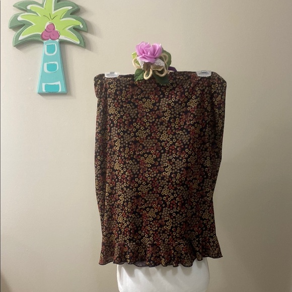 No Tags Dresses & Skirts - Vintage Bohemian Floral Pattern Lined Skirt
